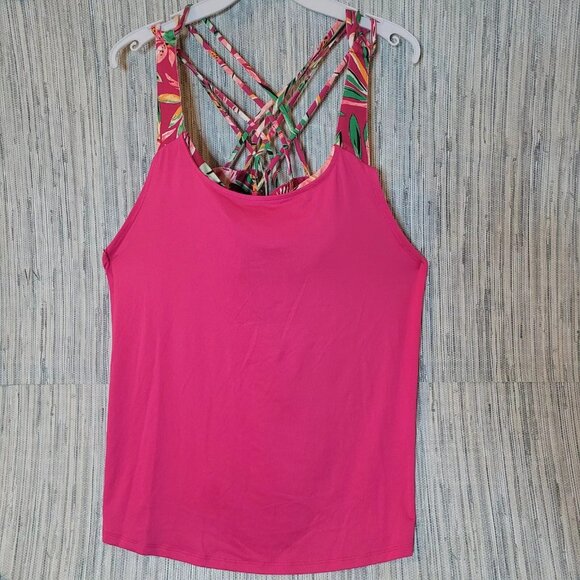 3 Lot Women's Crown & Ivy Tankini Top Cross Pink Green Black Dot Print Swimwear - Picture 6 of 7